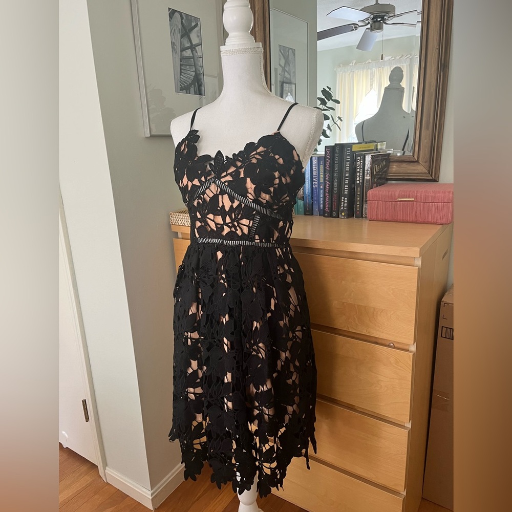 Romeo & Juliet Couture Black Lace Overlay Dress